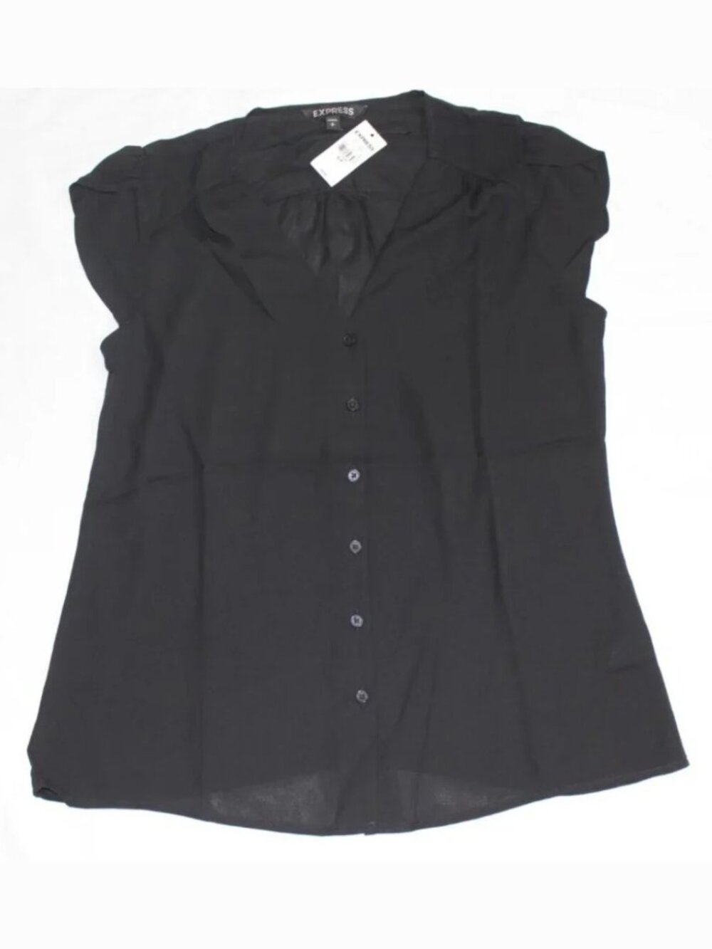 Express Women's Sleeveless Button-up Black Shirt 3856 NWT Size S